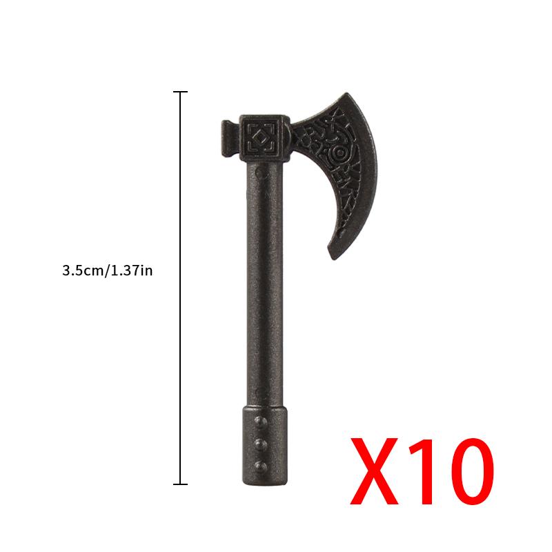 MOC Medieval Weapon Accessories for Building Blocks - Sword Shield Bow Axe Hammer Spear Gun Set