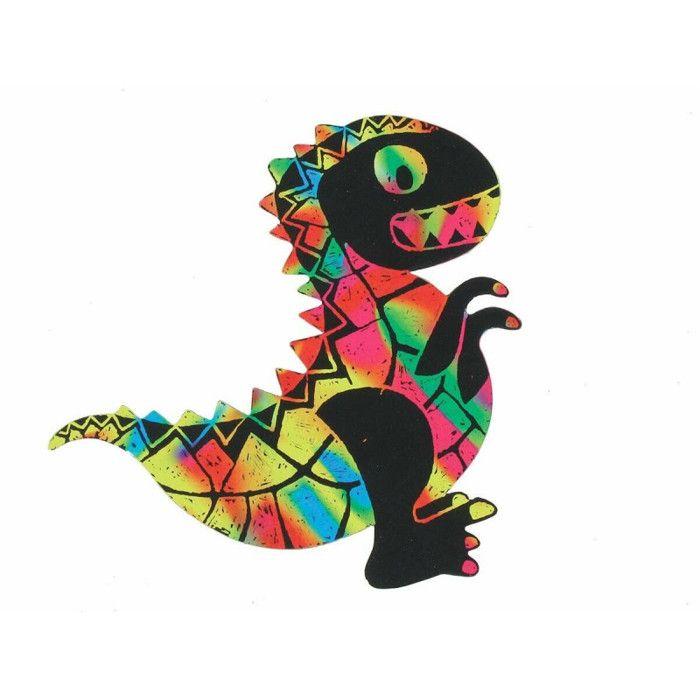 Bracelets à gratter - Dinosaures - Multicolore - 5 modèles - 9x16 cm - Mixte