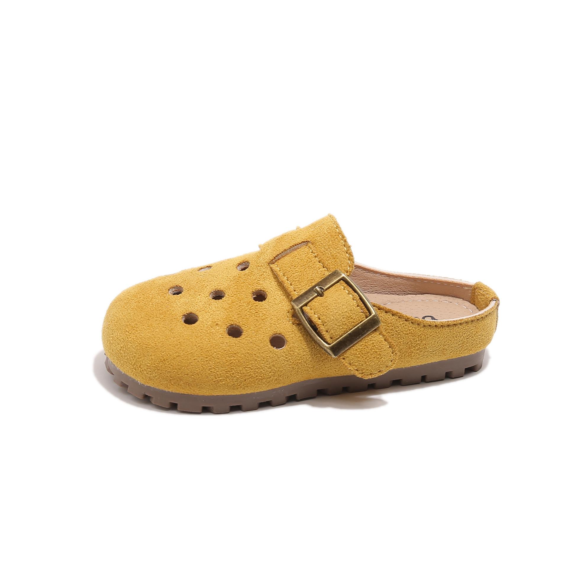 

Девочки Тапочки Конфетный цвет Мягкая подошва Улица Детские сандалии Полые Дышащие 2025 Лето Новые Детские Пляжная обувь Нескользящие 23 жёлтый