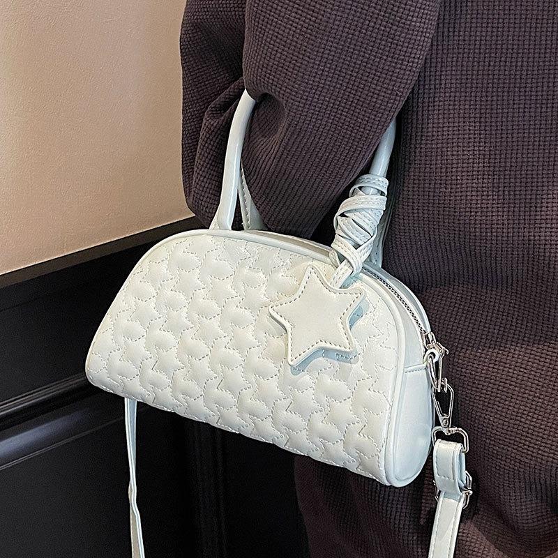 New sweet wind star grid embroidery thread handbag bag high sense fashion versatile messenger bag women