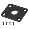 Uxcell Guitar Input Jack Plate Flat Rectangular Plastic Output Jack Plate Replacement Part for Electric Black 6.35mm (1/4") Guitar/Bass (Screws