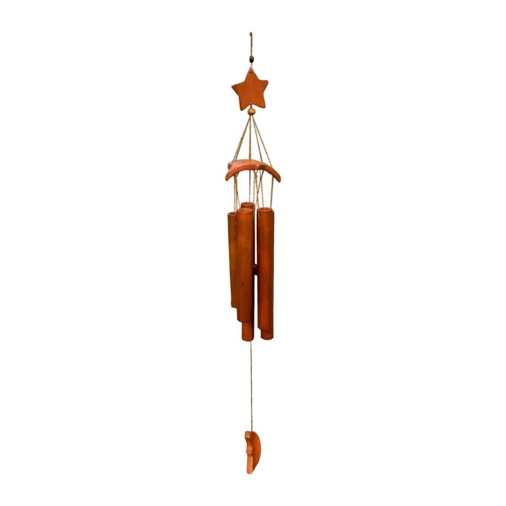 Bamboo Wind Chimes Handcrafted Decorative Crafts Simple Bless Hanging Wind Bell for Indoor Home Decoration Patio Outside Balcony