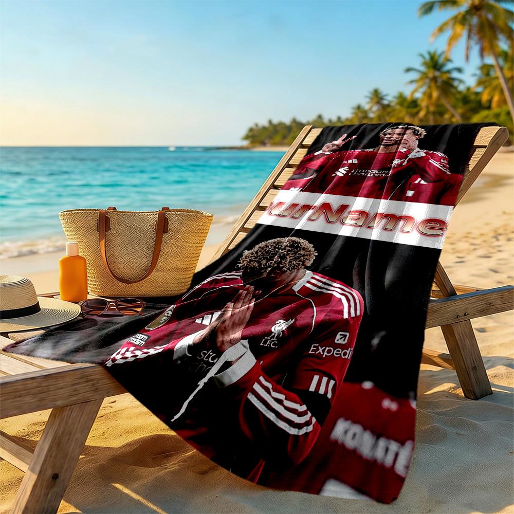 Liverpool Personalized Text Beach Towel Super Soft Microfiber Quickdry Fabric Suitable for Sports Travel Swimming Yoga Bathroom Beach And Pool