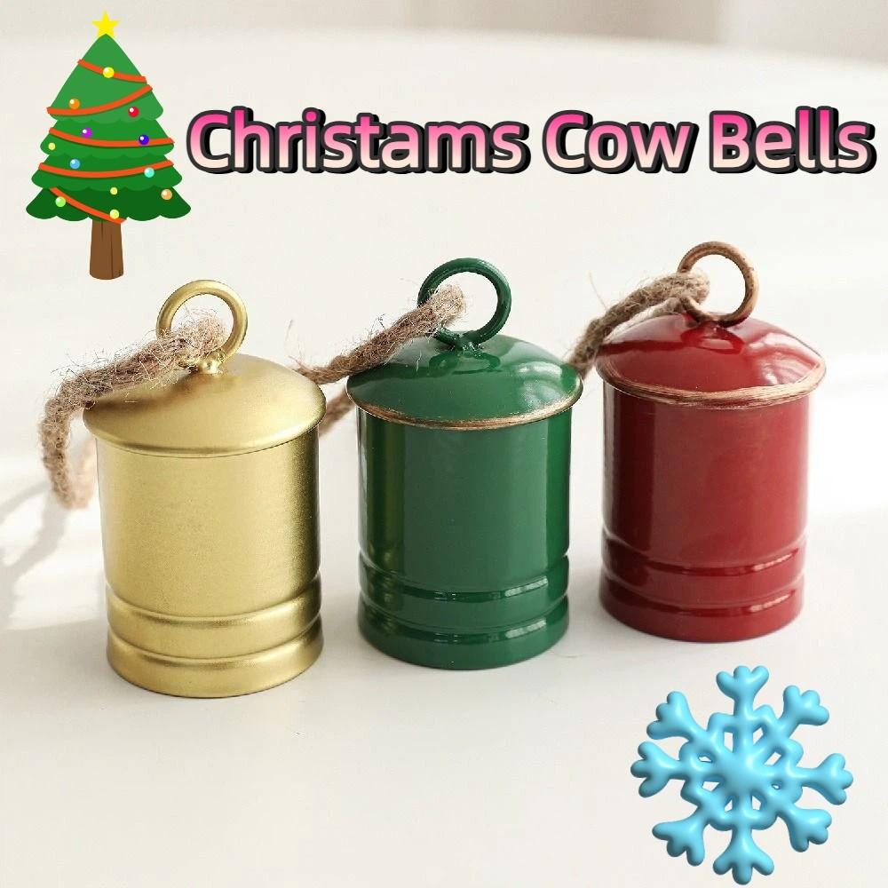 Rustic Creative Christmas Bell Pendant Antique Exquisite Xmas Tree Pendant Crisp Sound Handmade Retro Windbell Courtyard Decor