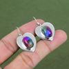 Rainbow Solar Quartz Druzy Earring 925 Sterling Silver Earring Real Gemstone Earring Silver Jewelry Handmade Designer Earrings Gifts For Her