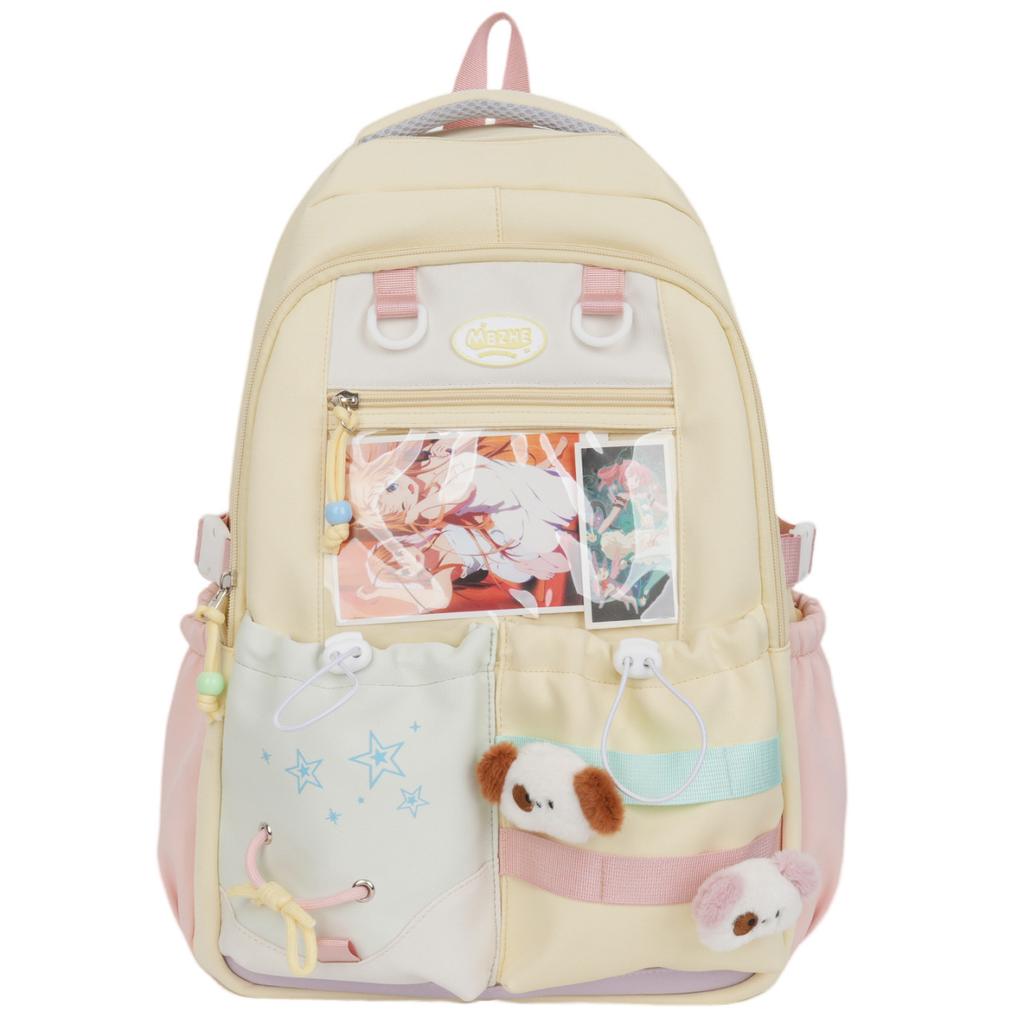 Cute girl heart student school bag junior high and high school Japanese system transparent bar pain bag ins fresh sweet campus backpack