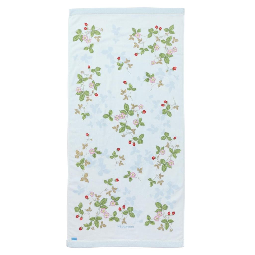 Nishikawa Imabari Bad Wedgwood Wild Hergestellt in TT13405601 Handtuch, 60x120cm, Waschbar, 100% Baumwolle, Erdbeere, Weich, Japan, Blau,