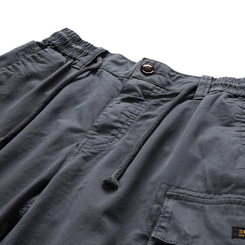 JAYSCE Men's Summer Shibuya Style Loose Fitting Work Shorts Amikaji Outdoor Multi Pocket Cargo Pants Oversized Classic Short