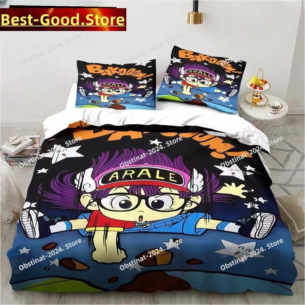 New Adorable Lovely Carton DR S-Slump Arale Anime Beding Set Shet King Twin Double Child Beding Set Mircofiber or Polyester Soft Duvet Cover