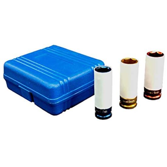 Wheel Nut Socket Wrench Set of Impact Socket Set Wheel Wrench Socket for Aluminum Aluminum Wheel Nut Impact Torque Impact Kei Car Tires 3, (17mm,