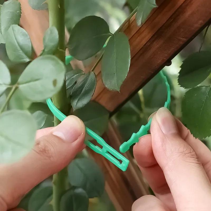 10/500pcs Reusable Garden Cable Ties Adjustable Plants Vine Support Fastener Ties Self Locking Plastic Zipper Ties Organizer