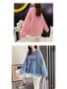 Women's Fleece-Lined Lamb Wool Sweatshirt, Trendy Winter Korean Style, Loose Fit, Plus Size, Faux Two-Piece