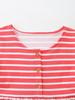 European Style Striped Princess Dresses: Cute Animal Embroidery Short Sleeve for Girls