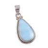 Natural Republic Larimar Gemstone Handmade 925 Solid Silver Pendant 1.50" o0a77