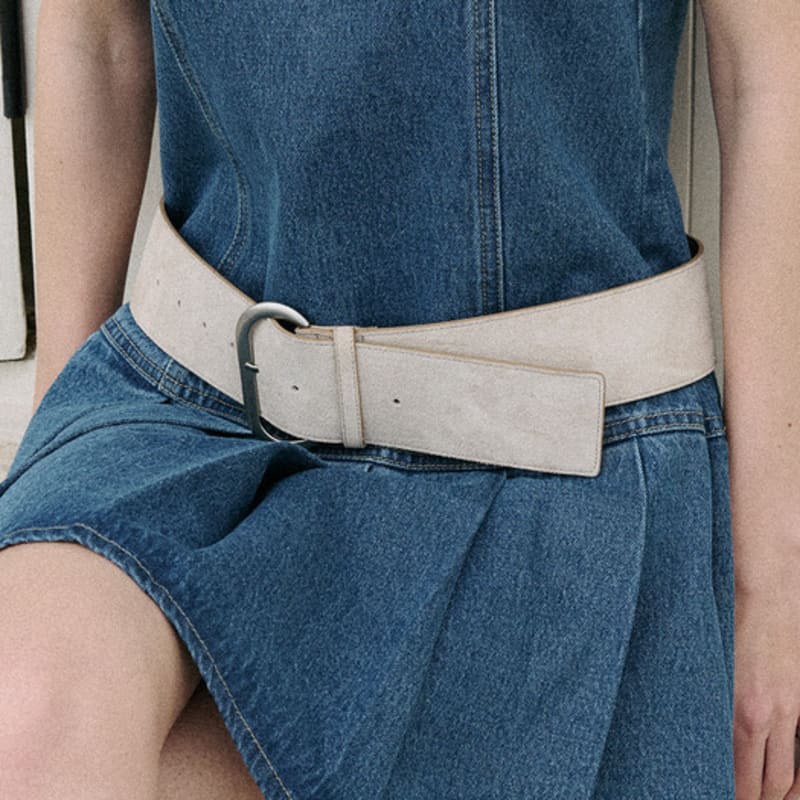 

ШИРОКИЙ РЕМЕНЬ ROLAROLA ИЗ НАТУРАЛЬНОЙ ЗАМШИ БЕЖЕВЫЙ BEIGE_FREE