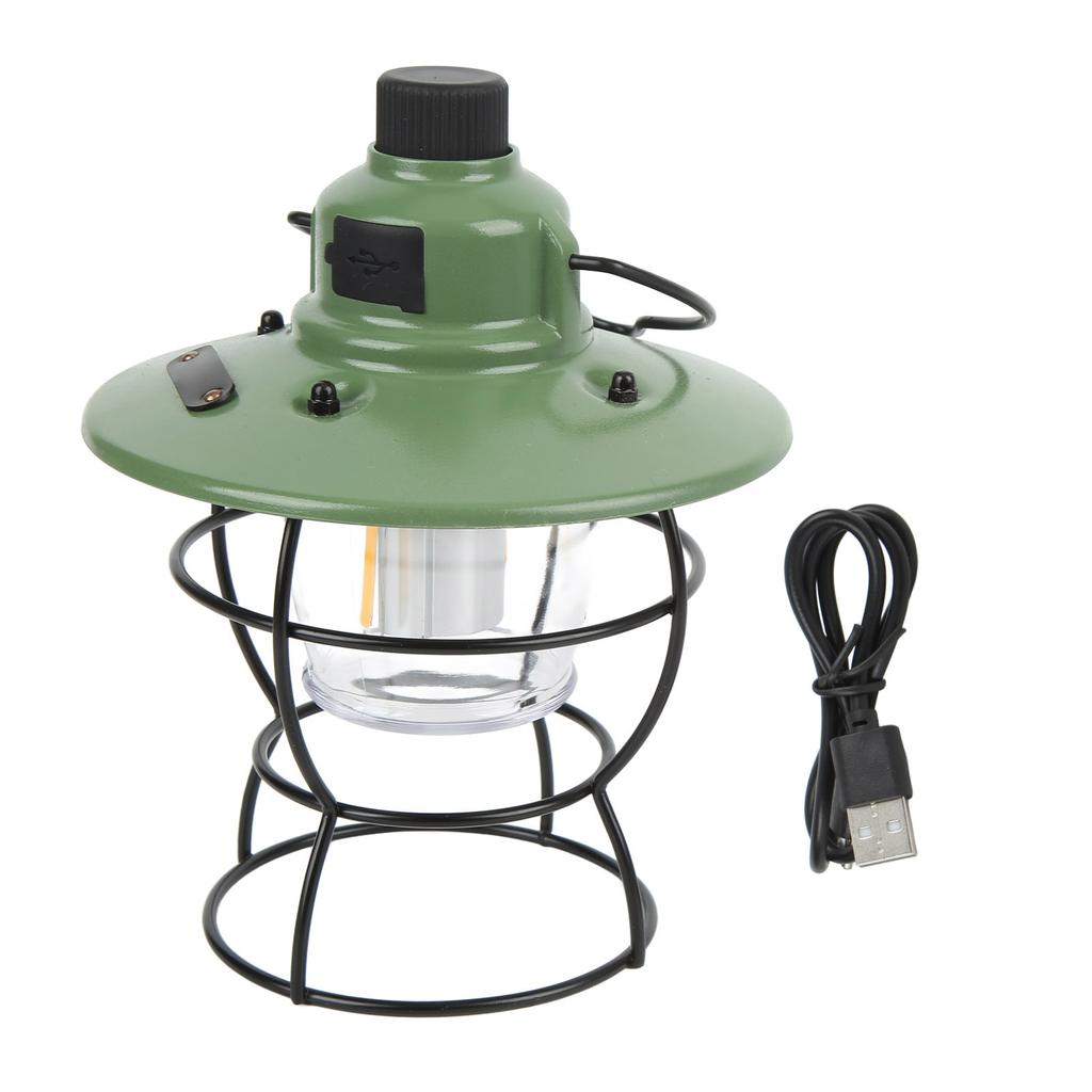 LED Camping Light Retro Style Rechargeable 3 Stepless Dimming Modes 20220LM Portable Camping