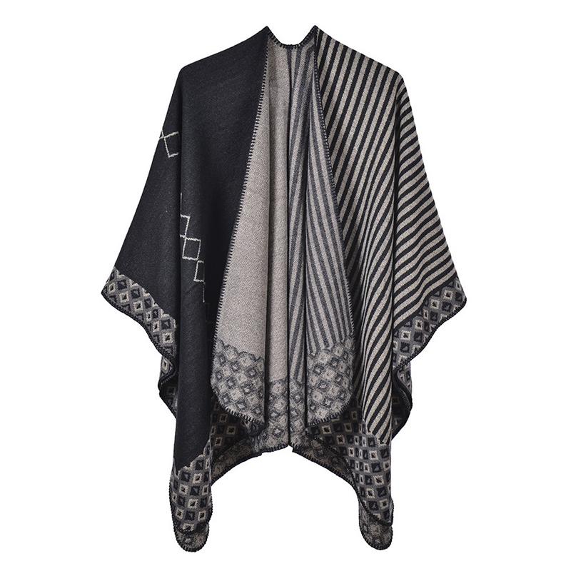 Design Imitation Cashmere Women Scarf Winter Poncho Blanket Thick Wrap Shawls Capa Para Mujer Pashmina Chales Echarpe Hiver Luxe