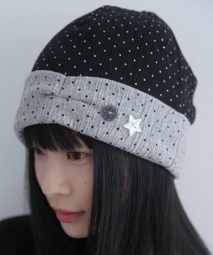 Mimdeowodeulobeu Summary Button Beanie_Dot Black