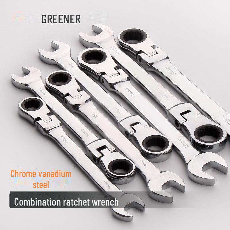 Green Forest Dual-Purpose Ratchet Wrench with Mirror Finish