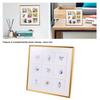 NUOLUX Wall-Mounted Photo Frame, Multi-Faced, Holds 9 Photos, Square, for Interior Decor, Office, Wall-Mounted, or Tabletop Use, Gold