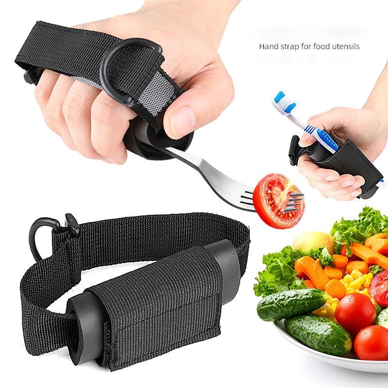 Aid Utensil Cuff Holder Strap Elastic Eating Assistance Anti Shake Cuff Spoons Forks Knife Fixing Band For Patients Elderly