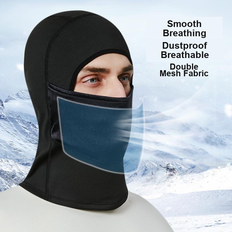 Thermal Cycling Head and Face Mask Thick Fleece Lined for Outdoor Riding Motorcycle Use for Men Women Autumn Winter