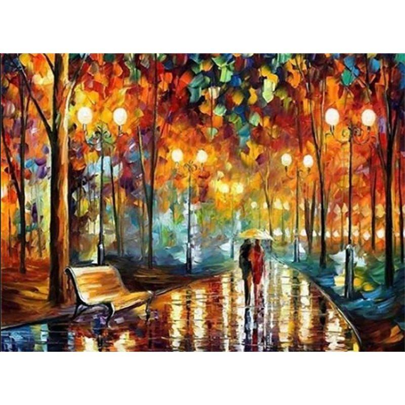 

5D DIY Полный круглый алмаз картина абстрактный уличный пейзаж украшение дома вышивка рукоделие художественные наборы Full Round 40x50CM