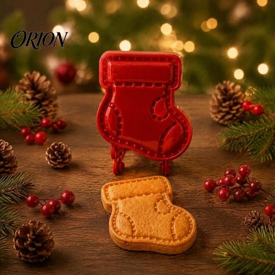 Cookie Molds for Kids Christmas Hand Press Pie Mold, Plastic Pastry Dough Baking Gifts Enthusiasts Neatly Cut Cutters DIY Holiday Treats Supplies