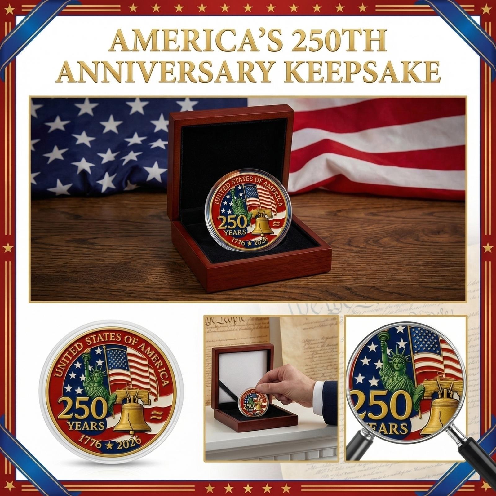 

Эта лицензированная commemorative монета 250-летия Соединенных Штатов является частью американской, идеальной для коллекционеров и . One Size