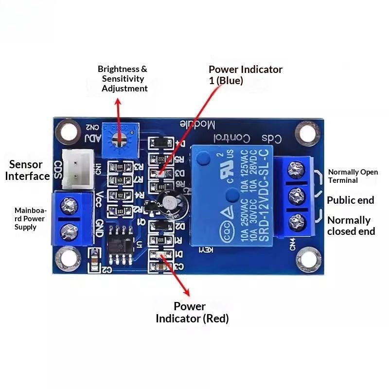 5V 12V 24V Light Sensor Switch Module Photosensitive Relay Light Control Brightness Detection