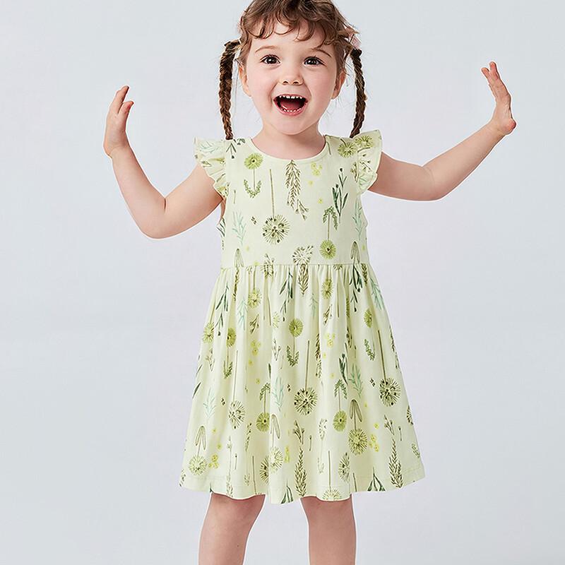 Minibala Baby Girl's Sweet Cotton Mesh Summer Dress