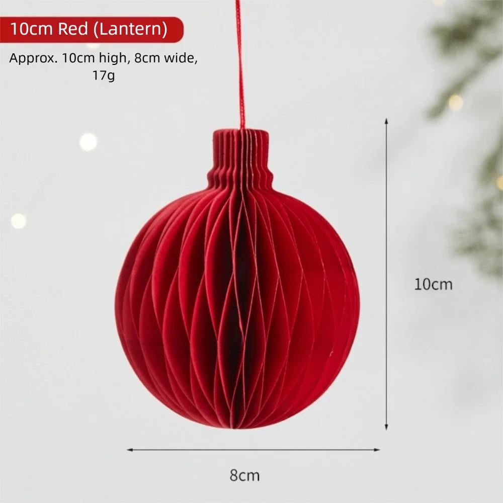 2026 Red Honeycomb New Year Decorations with Tassel Hanging Style Christmas Tree Ornament Paper Hanging Pendant Patio Decor