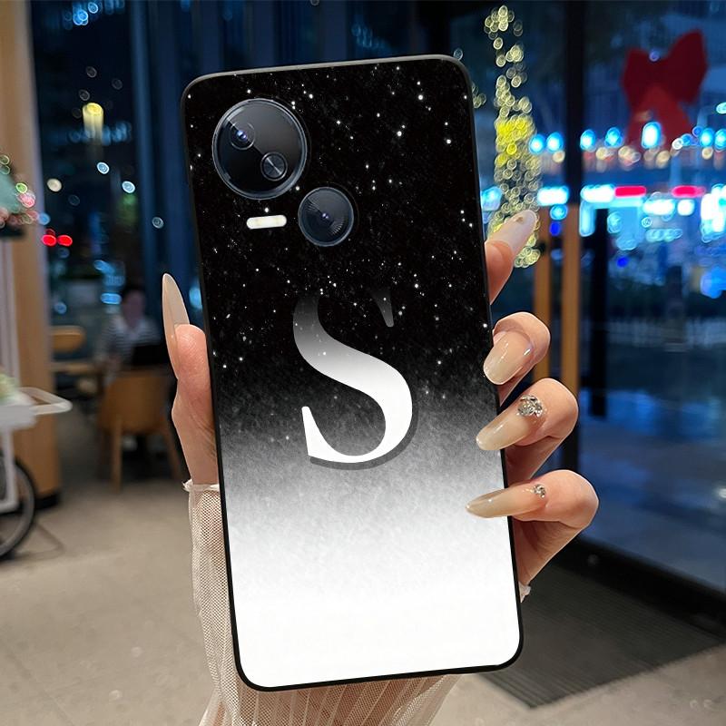 Kratzfeste Handyhülle Für Tecno Spark 10 5G Hülle Mode Neu Schwarz und Rosa Buchstabe Mit Blume Weiches Silikon Schwarze Rückseite