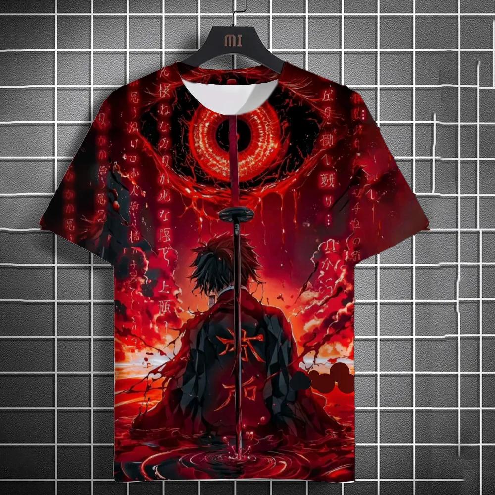 Japanese Graffiti Anime 3D Printed Fashionable Casual Short Sleeved Men's T-shirts - Soft Medium Stretch Polyester Fabric Summer Relaxed Fit Clothing