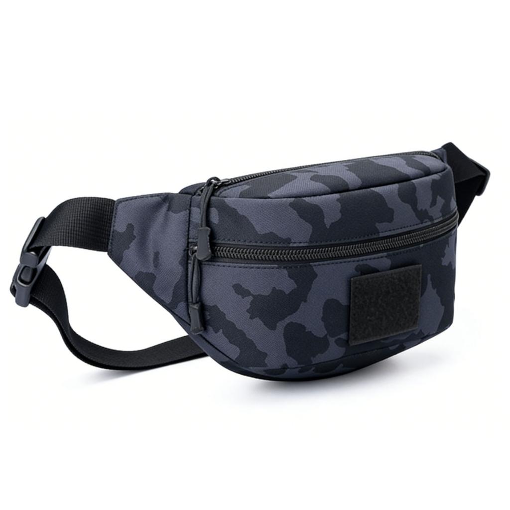 Fanny Pack for Men Oxford Cloth Water Proof Multi Compartments Sling Bag Chest Shoulder Waist Pack for Outdoor Travel