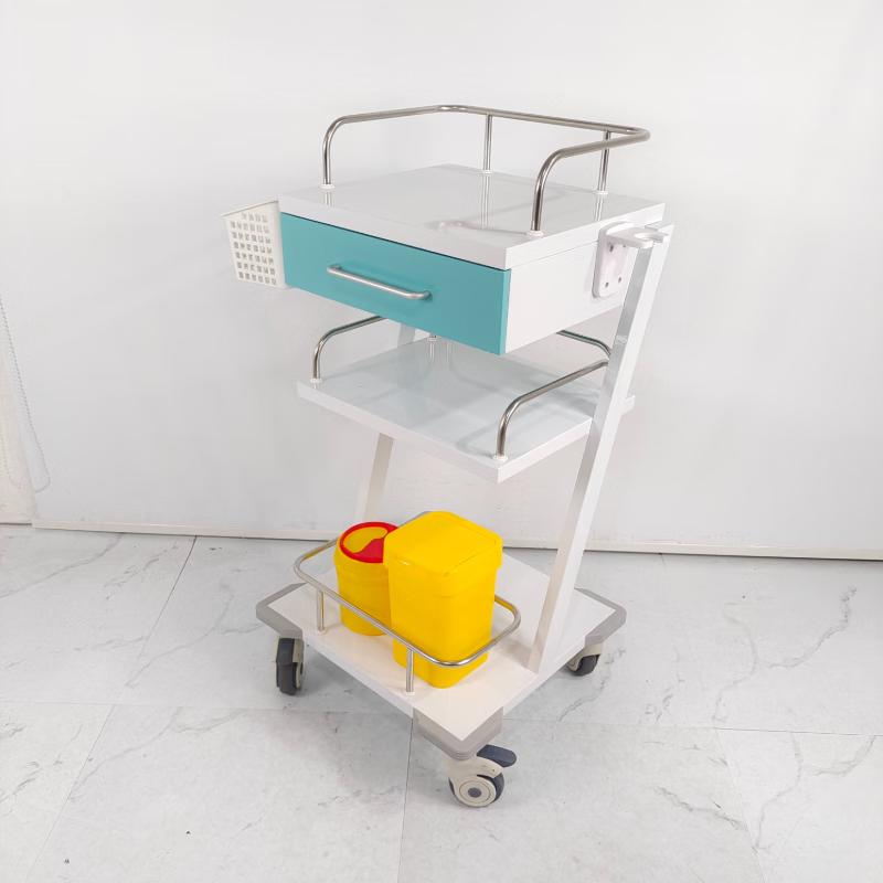 ABS Double-Layer Service Cart with Bins