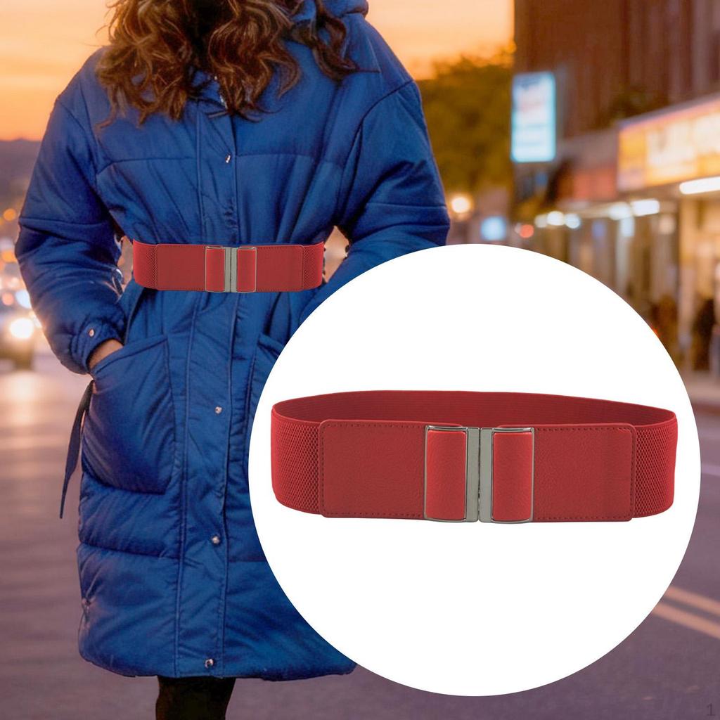 Women Wide Elastic Waist Belt Chunky for Jeans Weddings Dating Shirts Pants