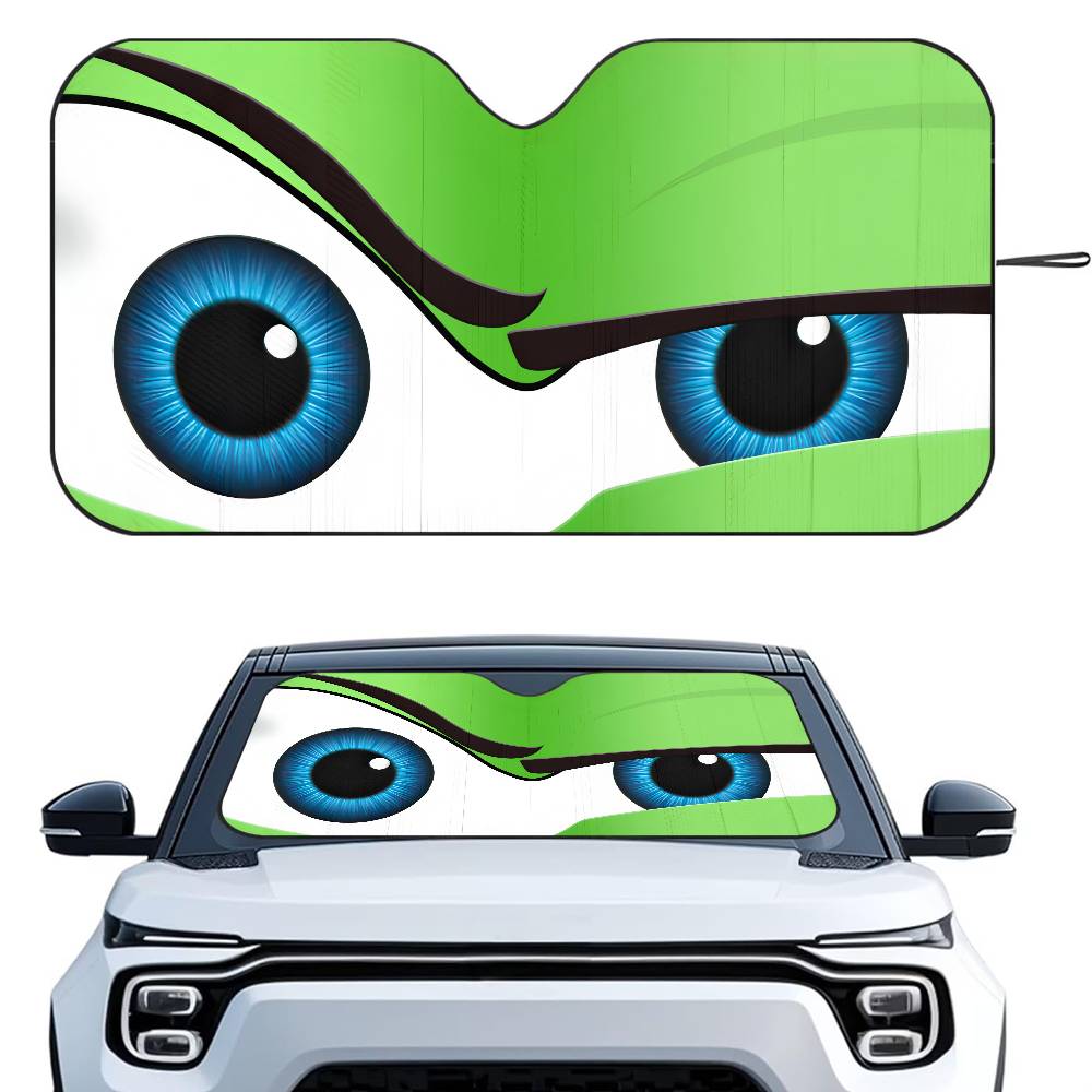 Cartoon Eyes Cute Car SunShade Windshield Foldable Three-layer Insulation Sunshade By Suction Cup Blocks UV Rays SunWindshield Sunshades 1