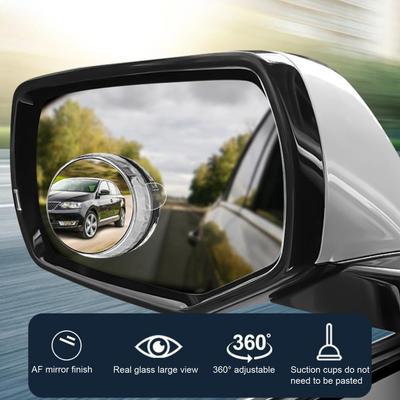 Car Blind Spot Rear View Mirror Wide Angle 360 Degree Adjustable Small Round Mirror Car Reverse Auxiliary Rearview Convex Mirror
