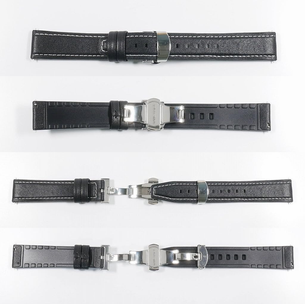 Swatch X OMEGA Leather and Rubber Strap with D-Buckle (Black)