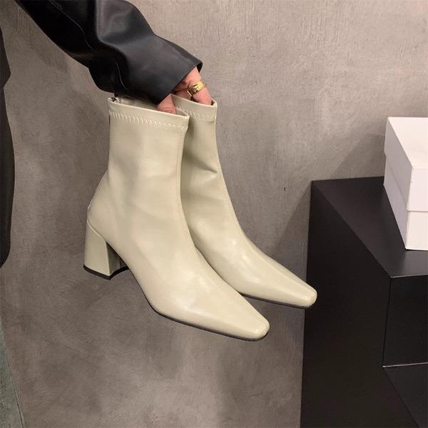 Mode Weiße Stiefeletten mit Reißverschluss hinten Winterschuhe für Damen Stiefel-Damen Reißverschluss Niedrig Sexy 2025 Damen Hoher Absatz Spitz Rock Herbst Spitz T