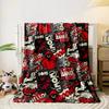 Comic-style Collage with Bold Red, Black, and White Graphics and Text. for All Seasons Blanket Lunch Break Throw Gift