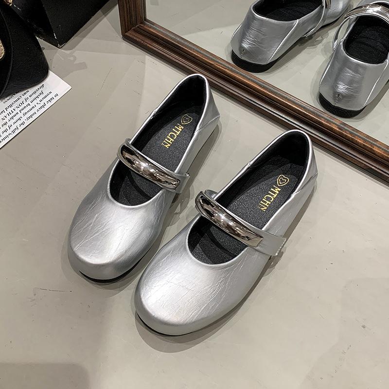 Niche Literary and Artistic Style Casual Flat Mary Jane Shoes Women's 2025 Spring and Autumn European Station Round Head Retro Temperament Single