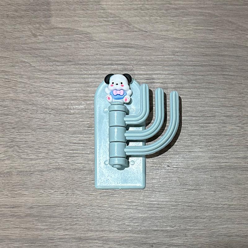 2Pcs Non-punch Hook Cute Traceless Three Hook Wall Strong Adhesive Door Behind The Load Bearing Sticky Hook Rotary Key Hanger