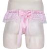 Low Waist Elastic Waistline Bowknot Decor U Convex Men Briefs Sexy Sweet Crochet Lace Stitch Nightclub Panties