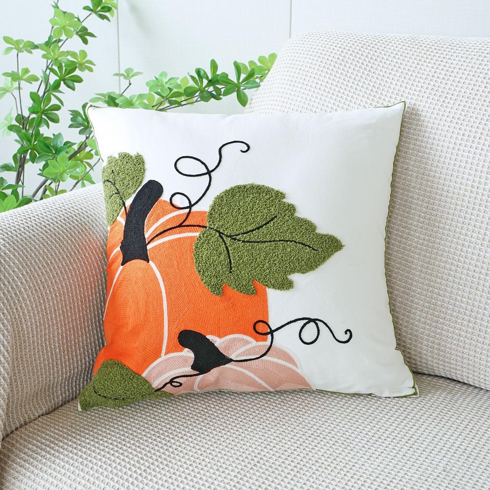 

30x50/45x45cm Halloween Throw Pillow Cover Pumpkin Cartoon Towel Embroidered Pillowcase Canvas Home Sofa Decor Cushion Covers