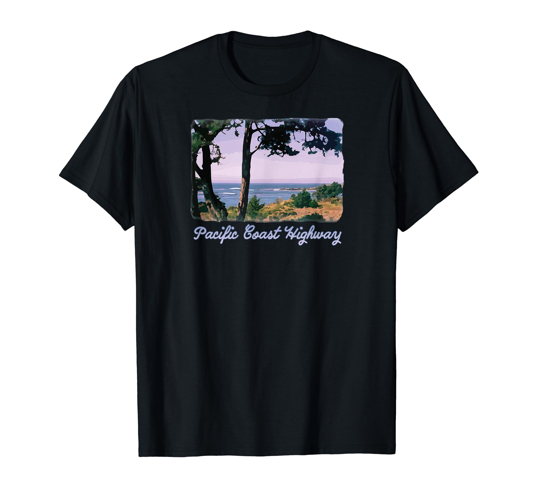 Pacific Coast Highway Ocean Beach Scenic T-Shirt чёрный