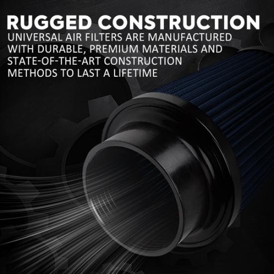 Blue 4" Inlet Truck Air Filter Dry Flow Clamp-On Round Cone Air Intake Kit EOA