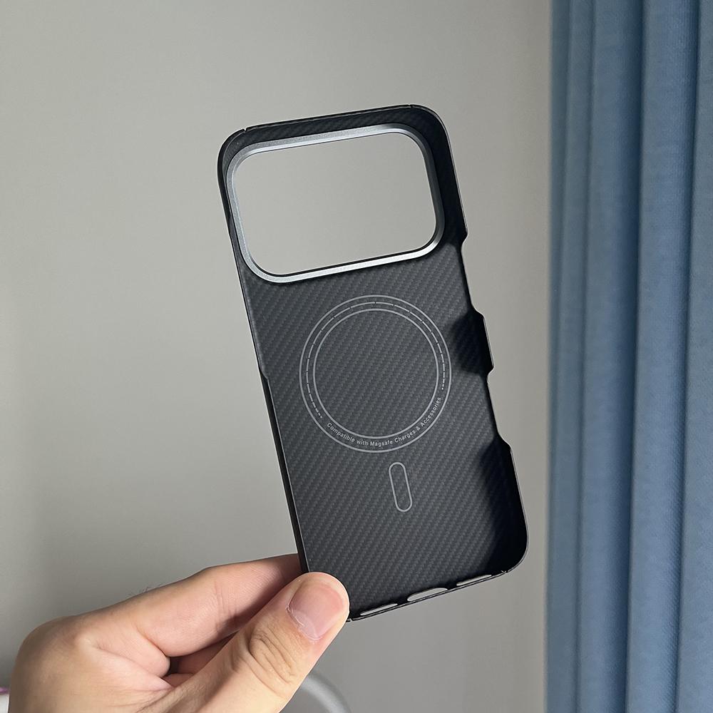 Compatible with Magsafe Carbon Fiber for IPhone 17/16/15 Pro Max Lens Protection Aramid Cover for IPhone 17 Pro Magnetic Case