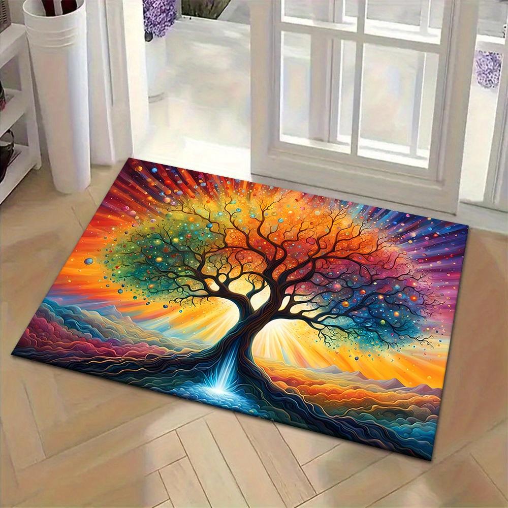 

Vintage and Elegant Tree of Life Doormat 2D Printed Living Room Entrance Carpet Indoor Decorative Carpet 40cm x 60cm